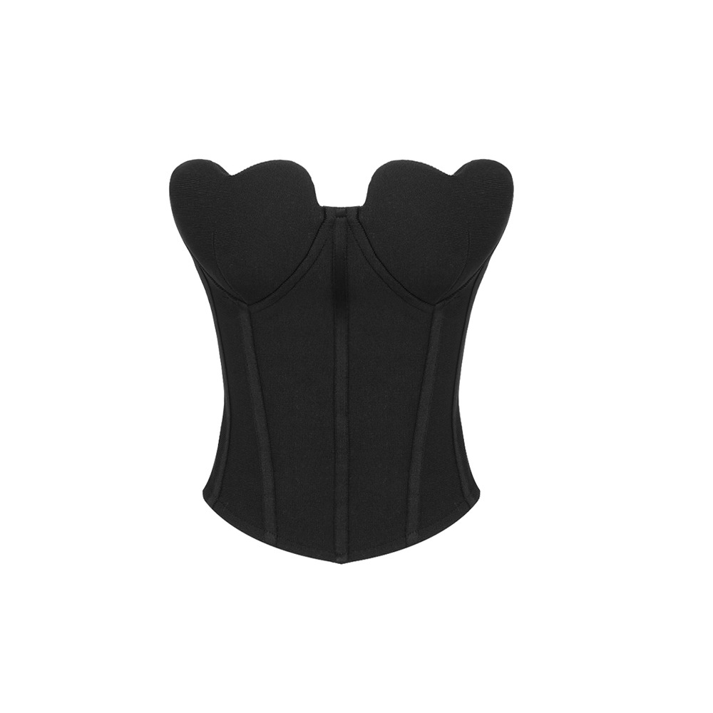 Tamara | Fluwelen Hartvormige Bandeau Top - Fashion Lab