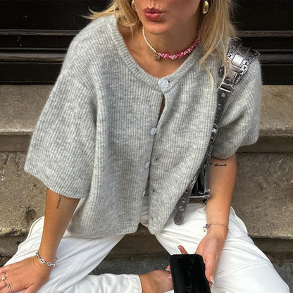 Milia | Streetwear vest met korte mouwen en ronde hals - Fashion Lab