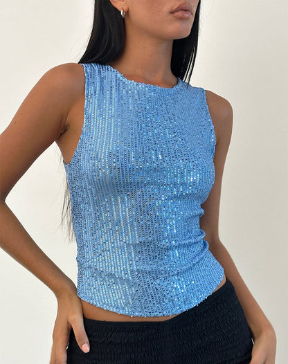 Keilani | Sequin Drape Top - Fashion Lab
