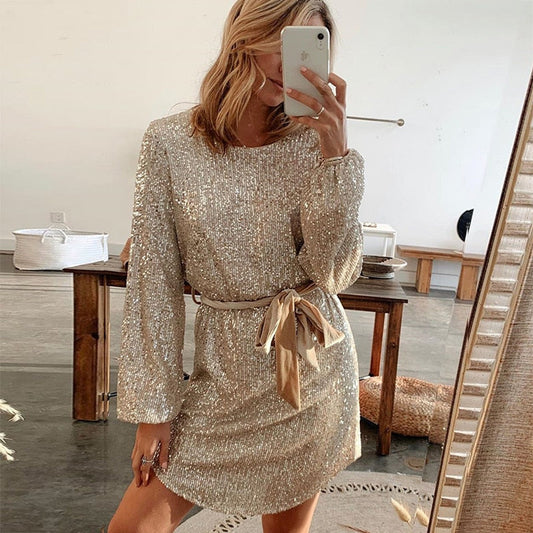 Jannie | Sprankelende Pailletten Jurk - Fashion Lab