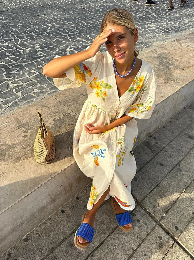 Melissa | Linnen zomerjurk - Fashion Lab