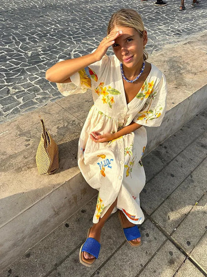 Melissa | Linnen zomerjurk - Fashion Lab