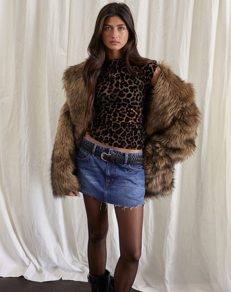 Angelica | Leopard Mesh Top - Fashion Lab
