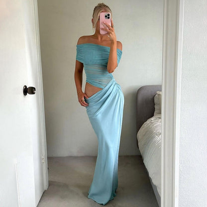 Valerie | Off-shoulder Mesh Jurk - Fashion Lab