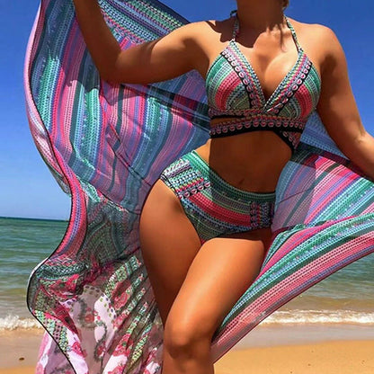 Laylani | Kleurige Gehaakte Bikini Set - Fashion Lab