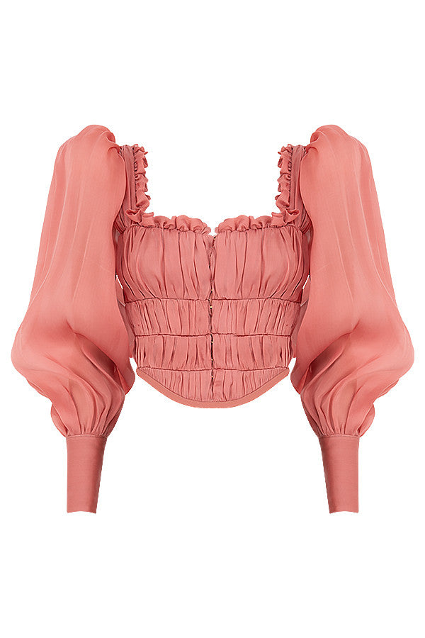 Noortje | Rouge Organza Korset - Fashion Lab