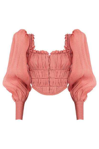 Noortje | Rouge Organza Korset - Fashion Lab