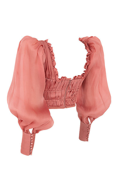 Noortje | Rouge Organza Korset - Fashion Lab