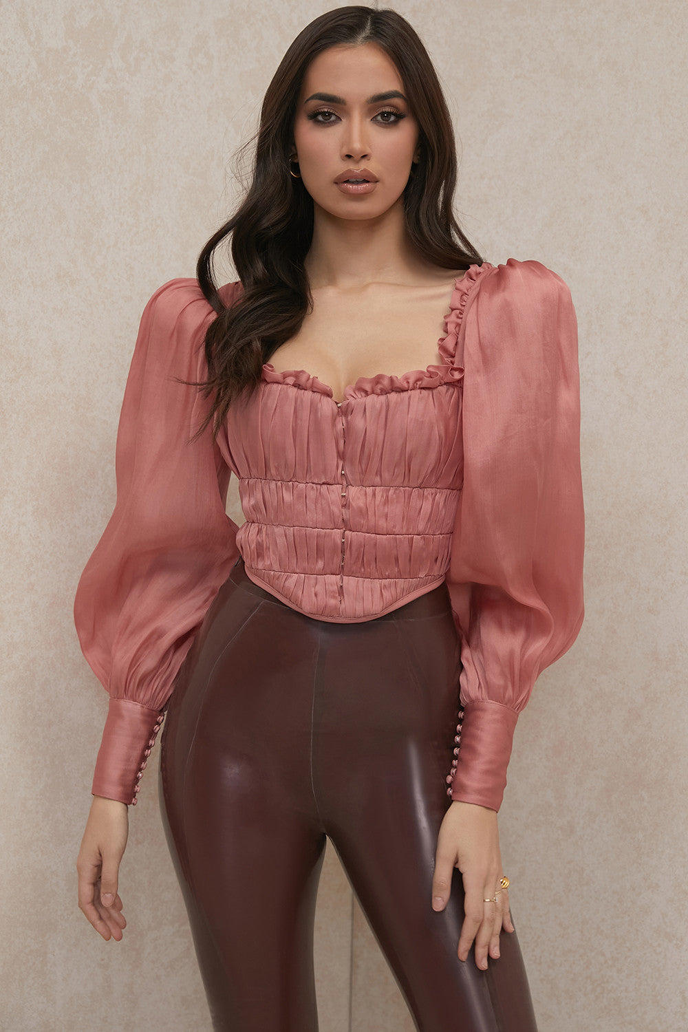 Noortje | Rouge Organza Korset - Fashion Lab