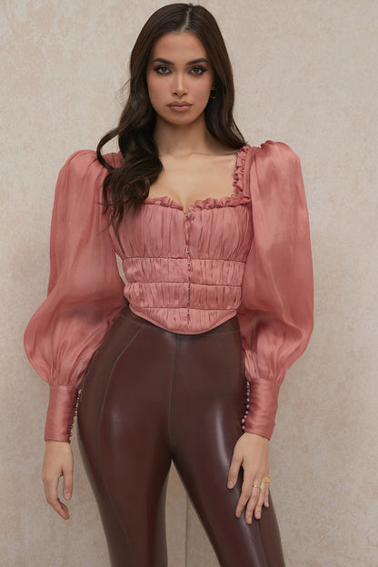 Noortje | Rouge Organza Korset - Fashion Lab