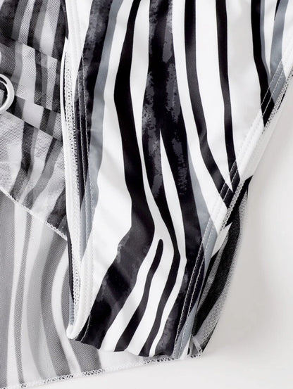 Rosie | Gestreepte Bikini en Cover-Up Jurk - Fashion Lab