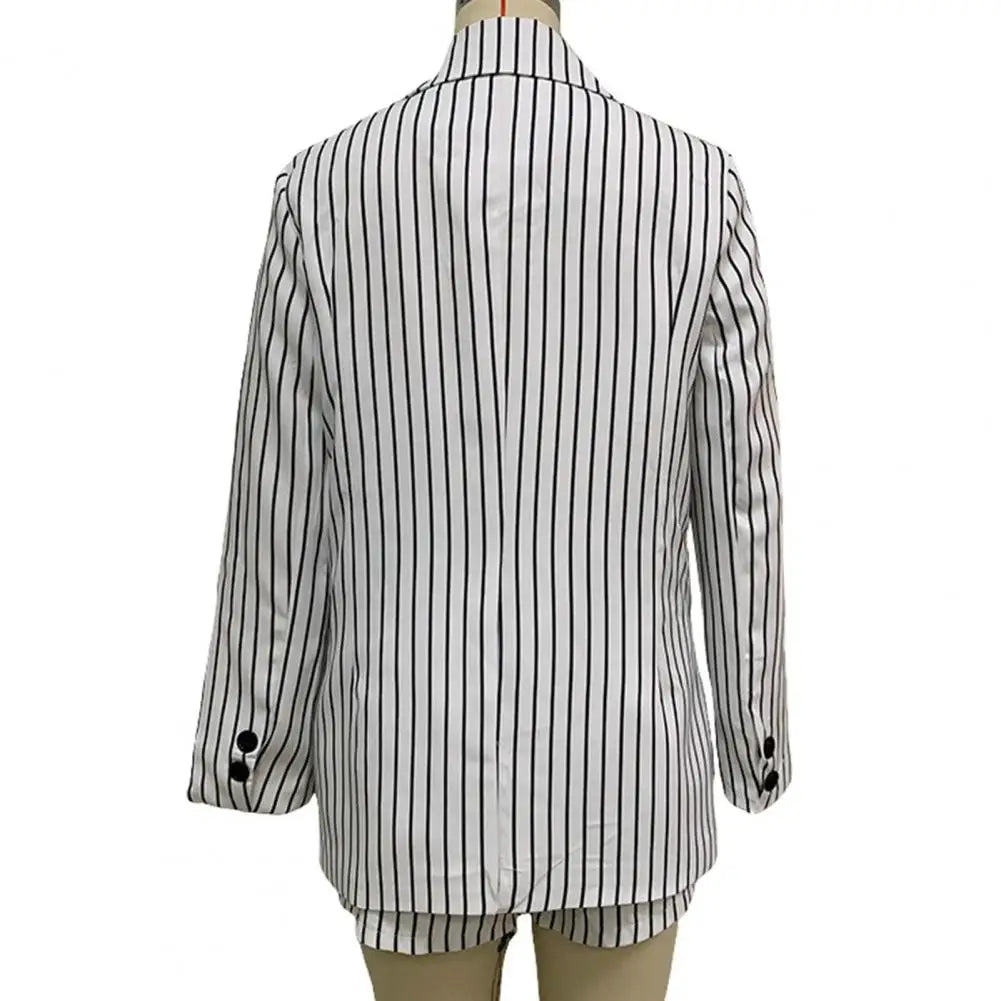 Frances | Gestreepte Blazer Set met Short - Fashion Lab