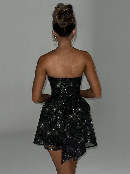 Lien | Strapless Glitter Jurk - Fashion Lab