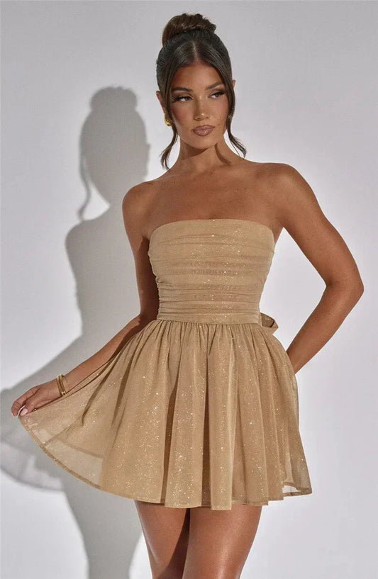 Lien | Strapless Glitter Jurk - Fashion Lab