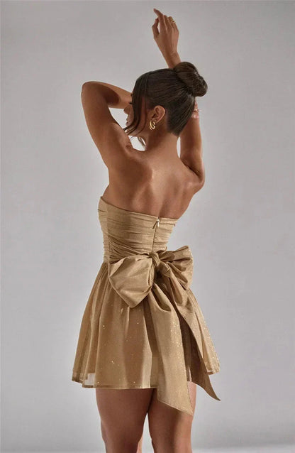 Lien | Strapless Glitter Jurk - Fashion Lab