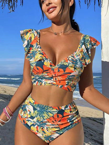 Amira | Tropische Ruffle Bikini - Fashion Lab