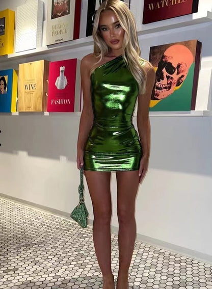 Jana | Goudkleurige Metallic Jurk - Fashion Lab