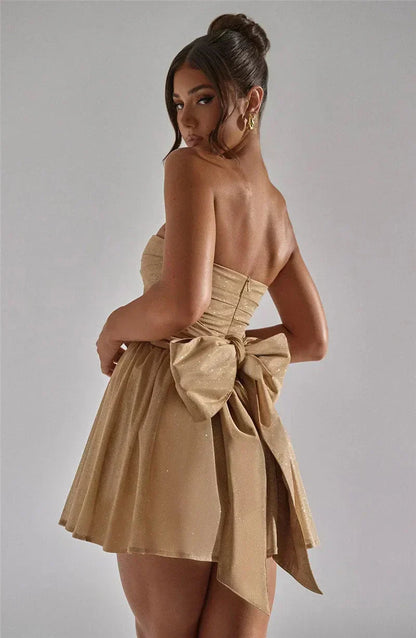 Lien | Strapless Glitter Jurk - Fashion Lab