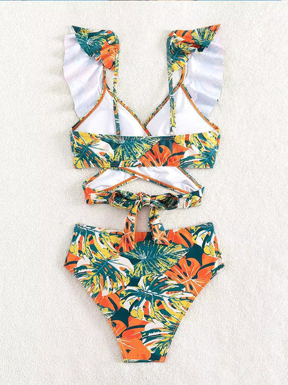 Amira | Tropische Ruffle Bikini - Fashion Lab