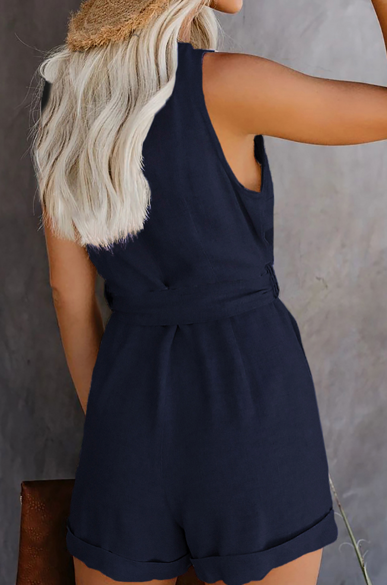 Hazel | Linnen Jumpsuit met Strikdetail - Fashion Lab