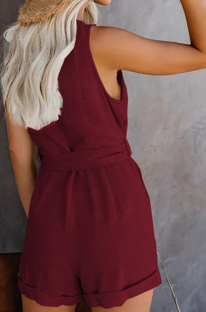 Hazel | Linnen Jumpsuit met Strikdetail - Fashion Lab