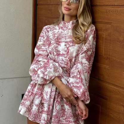 Christie | Romantische Bloemenprint Mini Jurk - Fashion Lab