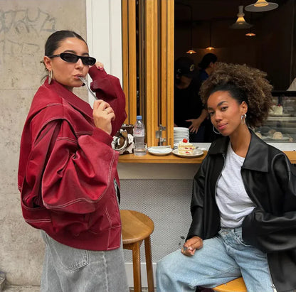 VIVIEN | Oversized leren jas - Fashion Lab