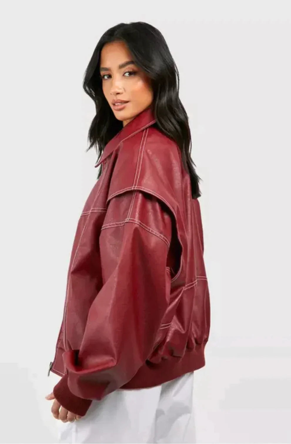 VIVIEN | Oversized leren jas - Fashion Lab