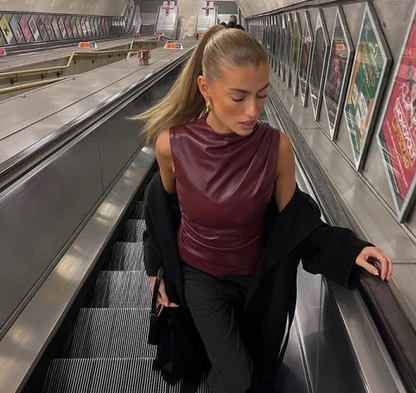 Cara | Burgundy Top - Fashion Lab