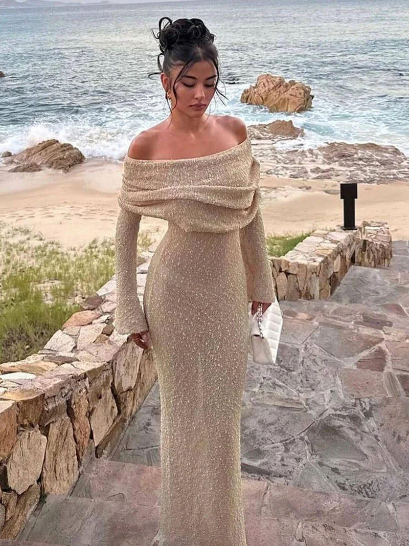 Melissa | Off Shoulder Maxi-Jurk - Fashion Lab