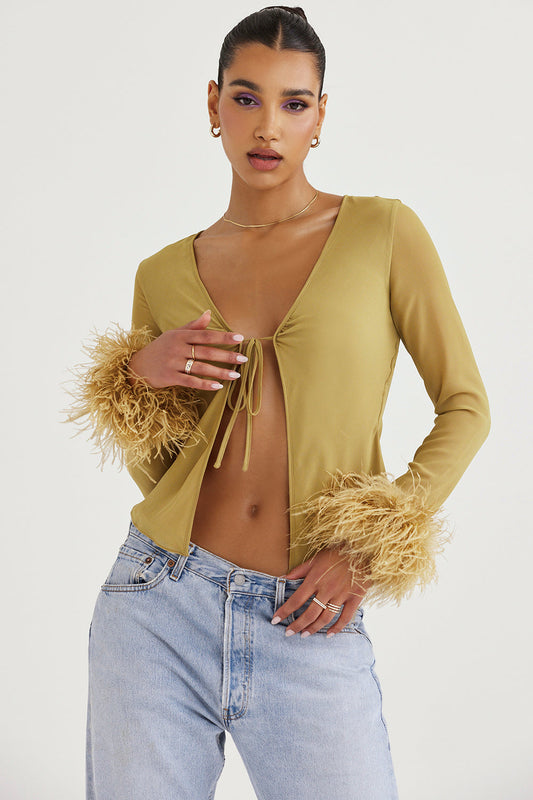 Vivian | Statement Top met Verenafwerking - Fashion Lab