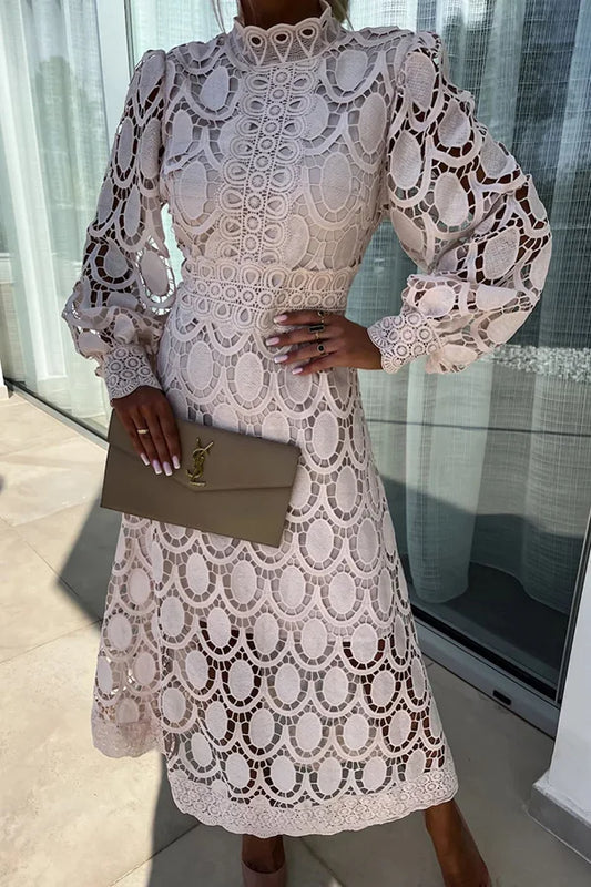 Cornelia | Elegante Lace Midi Jurk - Fashion Lab