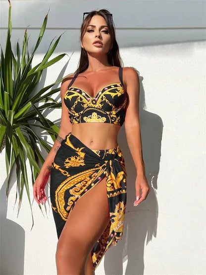 Carla | 3-delige Hoge Taille Rok Bikini Set - Fashion Lab