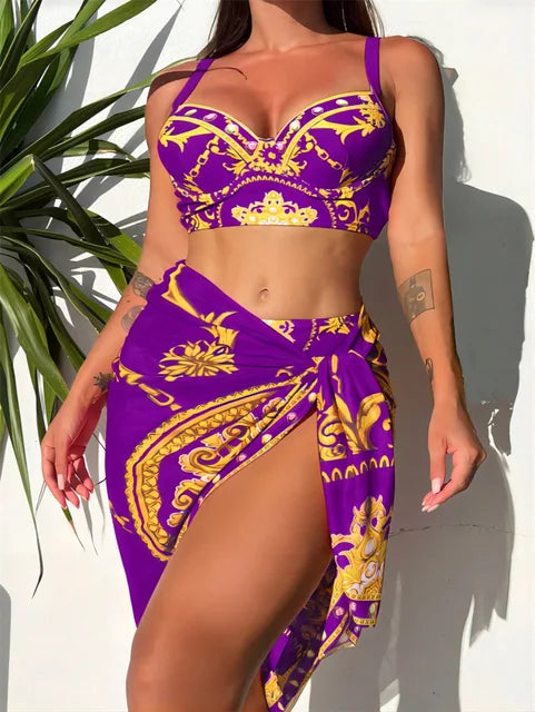 Carla | 3-delige Hoge Taille Rok Bikini Set - Fashion Lab