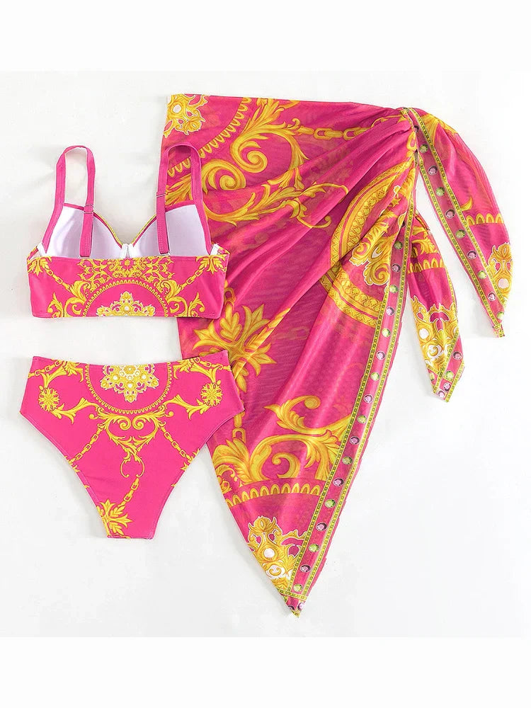 Carla | 3-delige Hoge Taille Rok Bikini Set - Fashion Lab