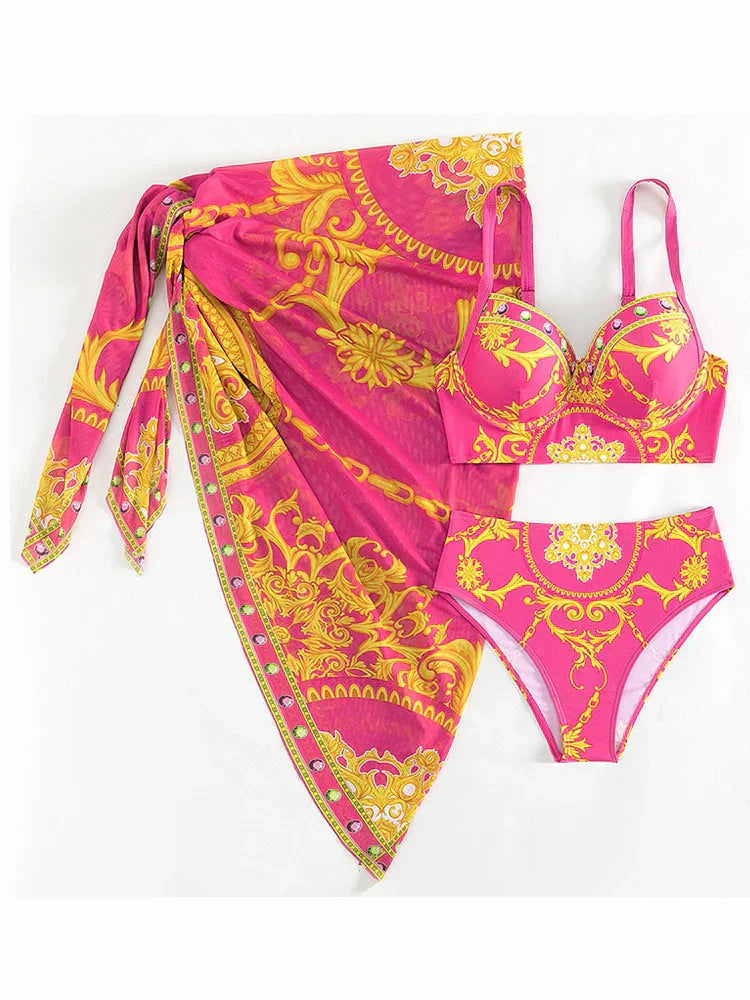Carla | 3-delige Hoge Taille Rok Bikini Set - Fashion Lab