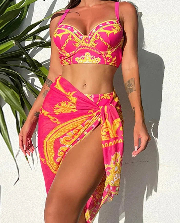 Carla | 3-delige Hoge Taille Rok Bikini Set - Fashion Lab