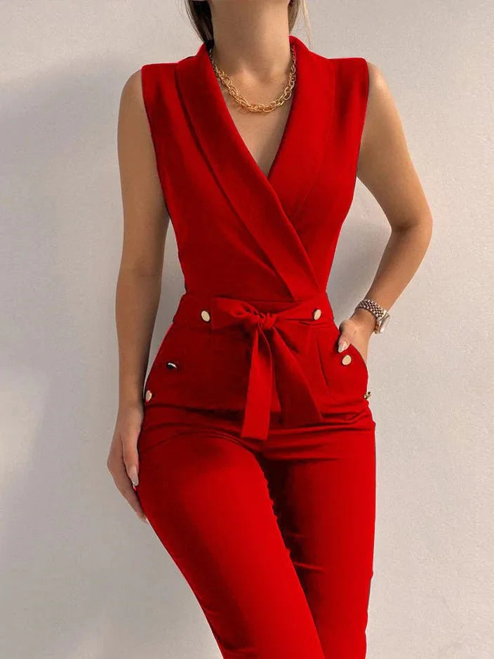 Janet | Mouwloze Blazer Jumpsuit - Fashion Lab