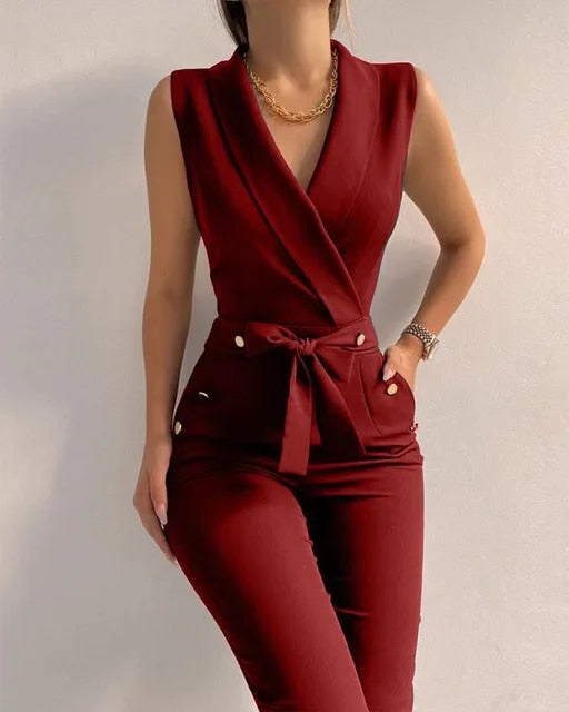 Janet | Mouwloze Blazer Jumpsuit - Fashion Lab