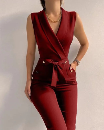 Janet | Mouwloze Blazer Jumpsuit - Fashion Lab