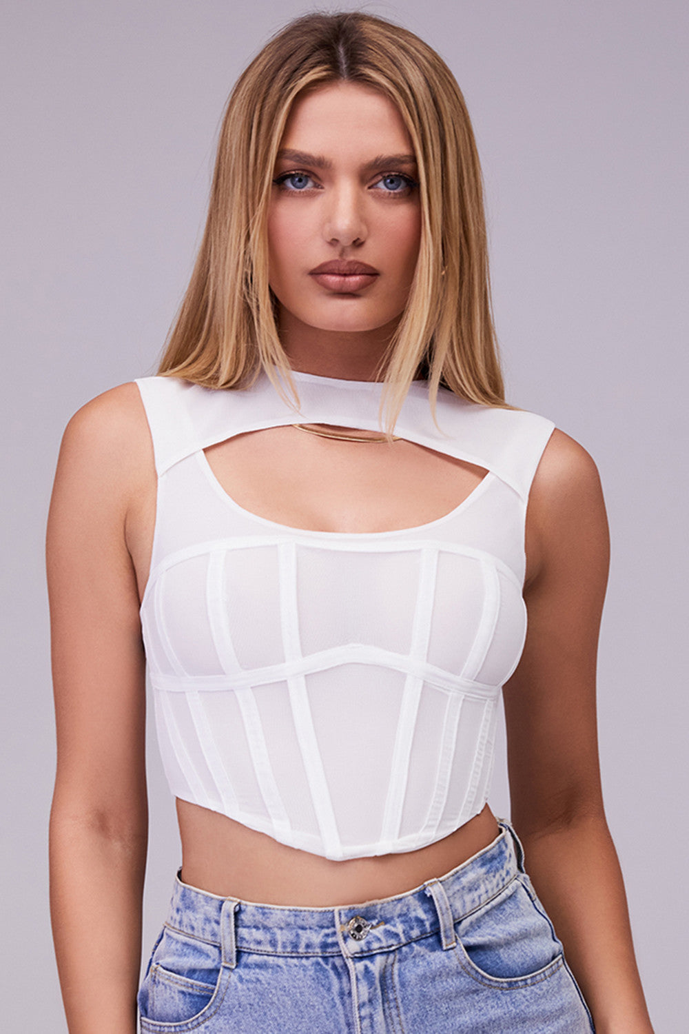 Antje | Cut-Out Mesh Korset - Fashion Lab