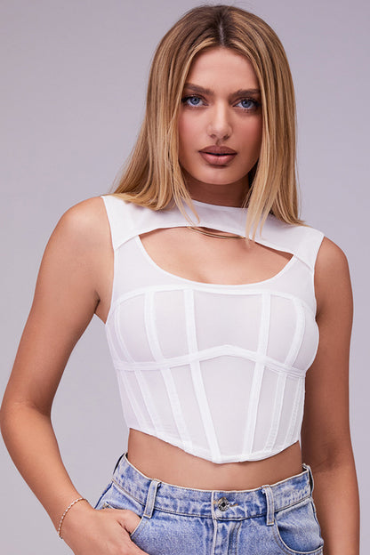Antje | Cut-Out Mesh Korset - Fashion Lab