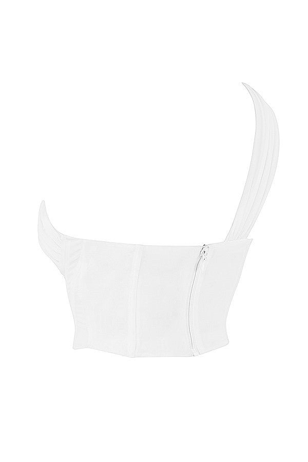 Steffie | Asymmetrische Top met Mesh en Uitsnede - Fashion Lab