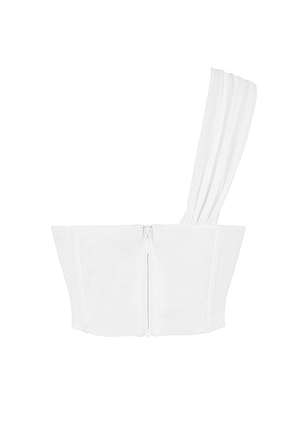 Steffie | Asymmetrische Top met Mesh en Uitsnede - Fashion Lab