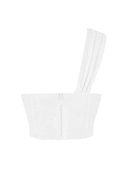 Steffie | Asymmetrische Top met Mesh en Uitsnede - Fashion Lab