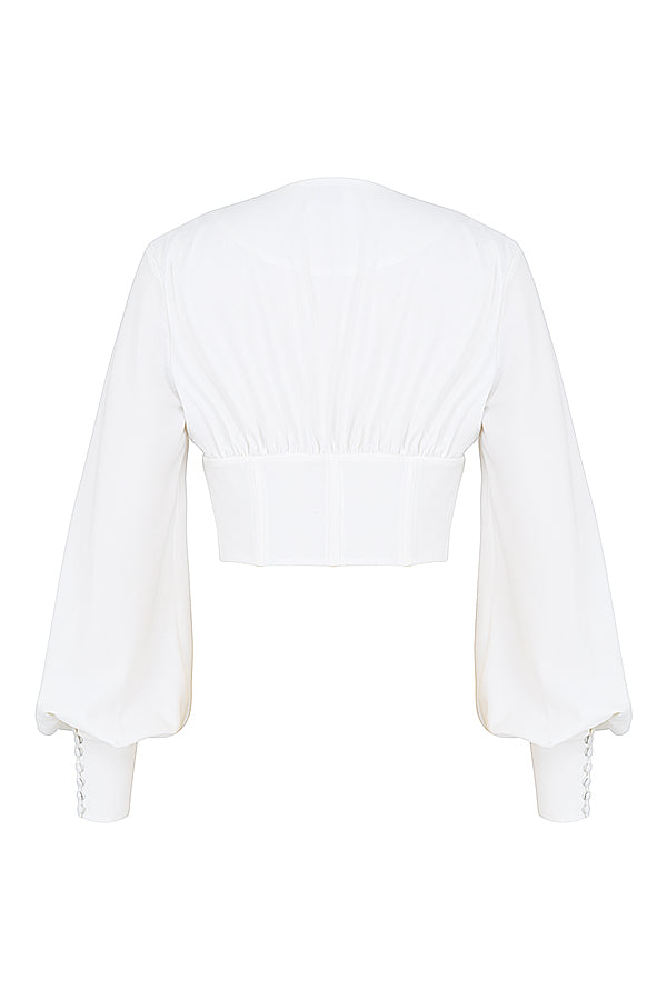 Sanna | Cropped Top met Vetersluiting - Fashion Lab