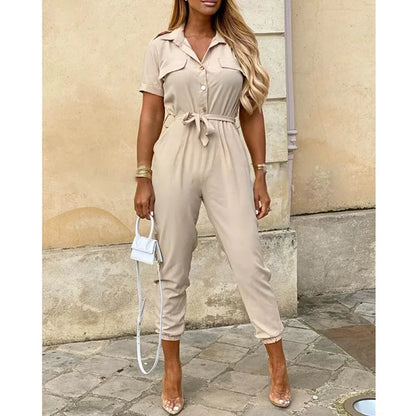 Helen | Utility Jumpsuit met Tailleceintuur - Fashion Lab