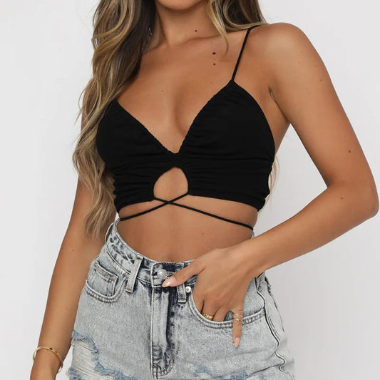 Nelly | Cut-Out Crop Top met Strikdetails - Fashion Lab