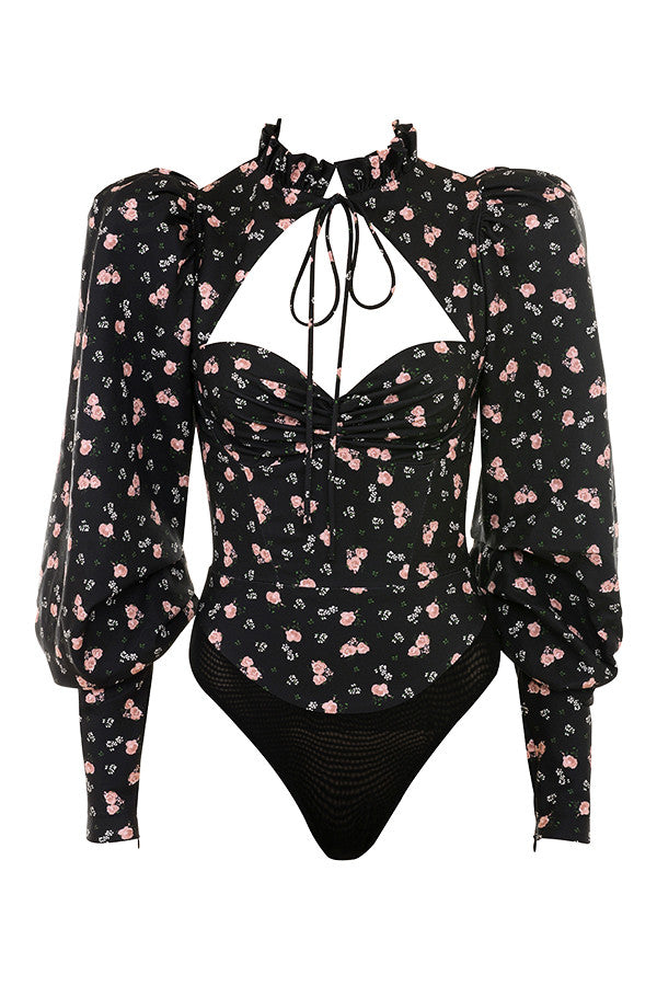 Rieke | Bloemenprint Top met Cut-Out Halslijn - Fashion Lab