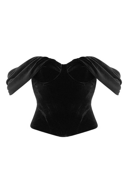 Rowena | Fluwelen Off-Shoulder Top - Fashion Lab